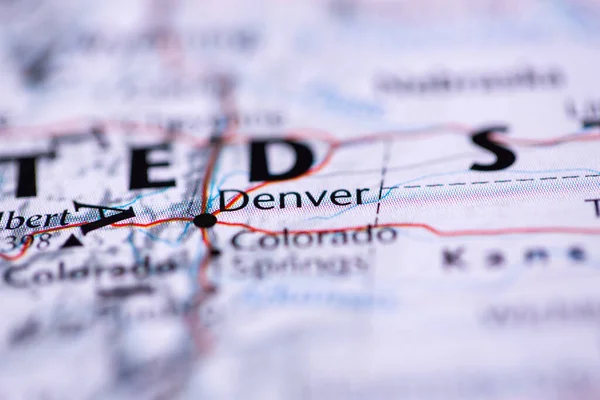 Denverben Usa Interaktív Térképen — Stock Fotó