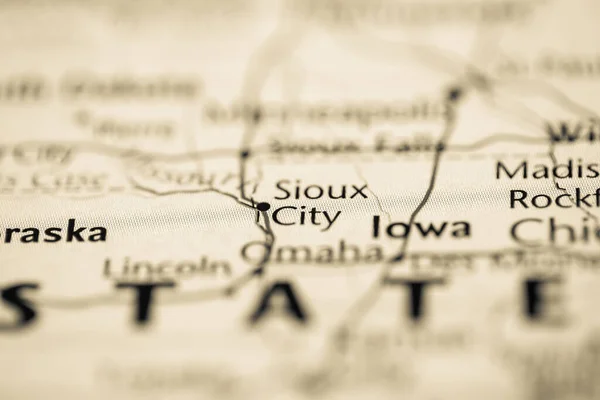 Sioux Şehri Abd Haritada — Stok fotoğraf
