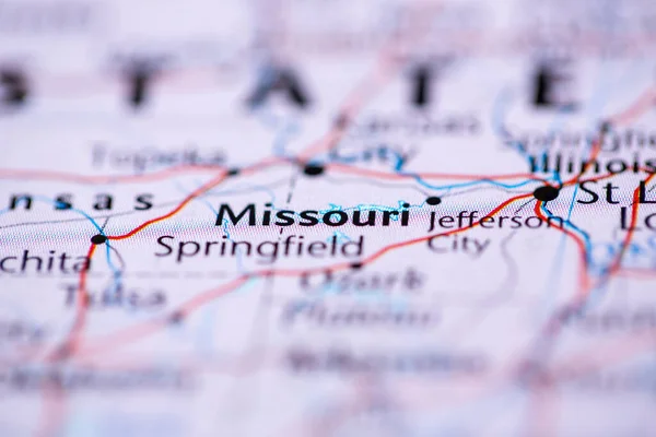 Missouri Stati Uniti Sulla Mappa — Foto Stock