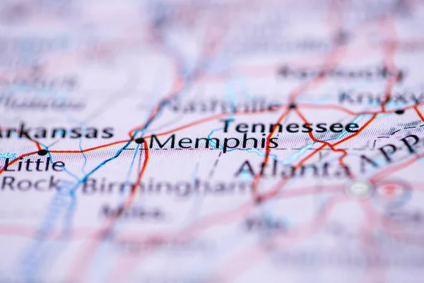 Memphisi Usa Mapě — Stock fotografie