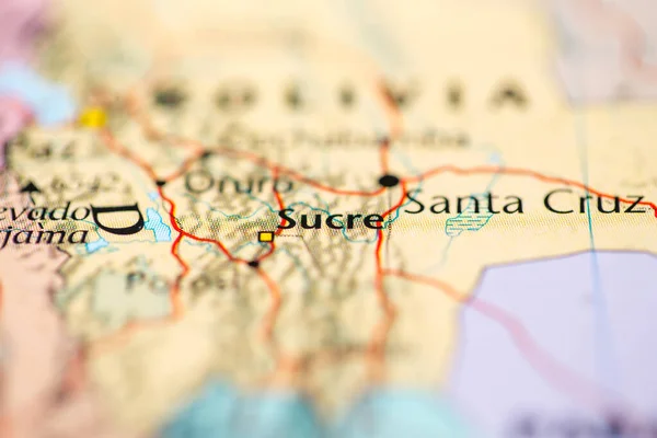 Sucre Bolivia Map Stock Image