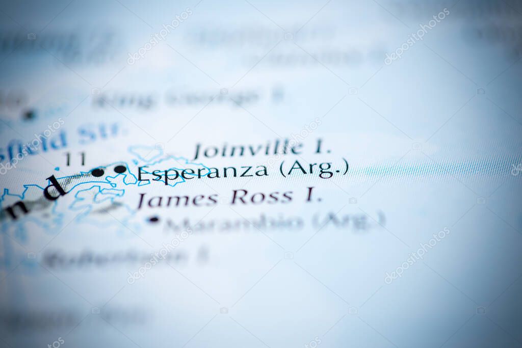 Esperanza. Antarctica on the map