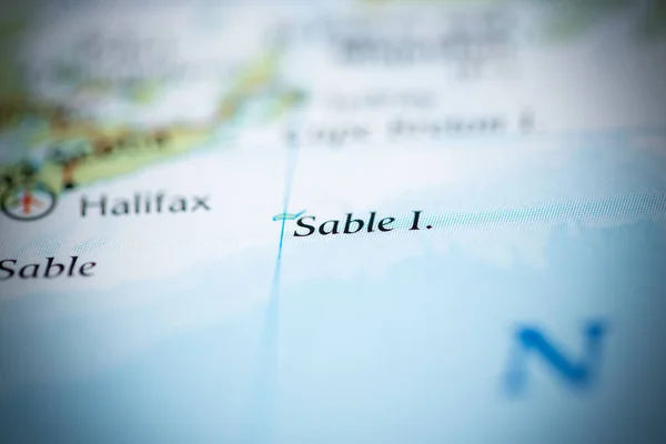 Ilha Sable Canadá Mapa — Fotografia de Stock