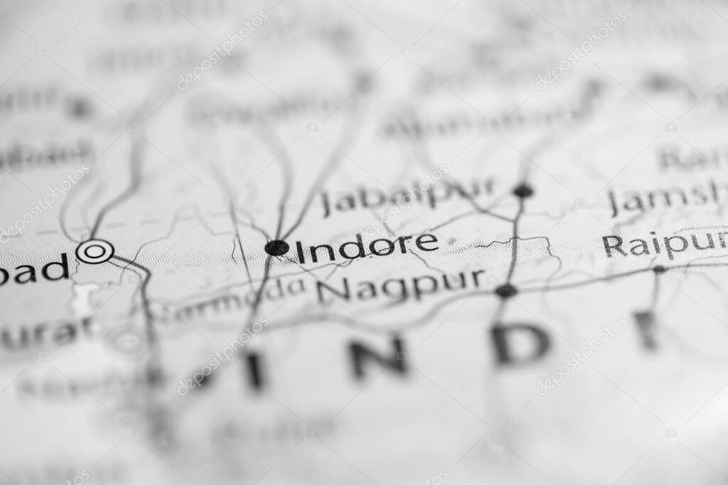 Indore. India on the map