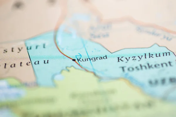Kungrad Uzbekistán Mapa — Foto de Stock