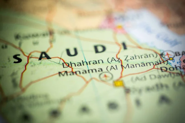Dhahran Arabia Saudita Mapa — Foto de Stock