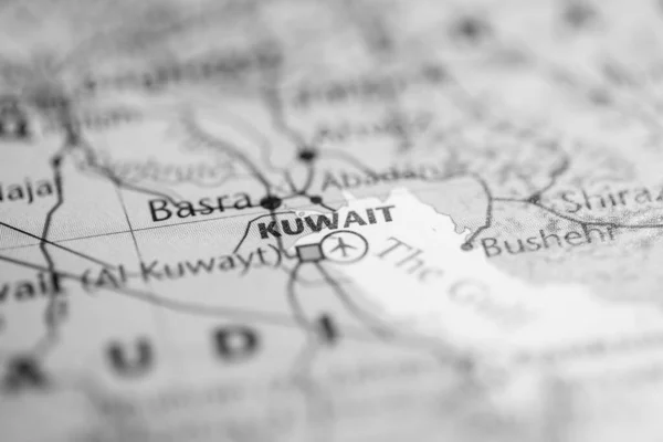 クウェート地図上で — ストック写真