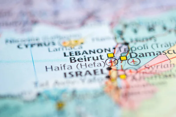 Beirute Líbano Mapa — Fotografia de Stock