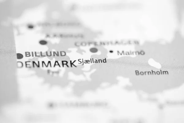 Sjaeland Dinamarca Mapa — Fotografia de Stock