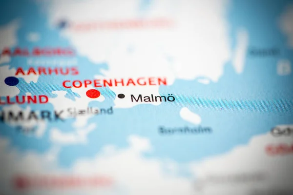 マルモ スウェーデン地図上で — ストック写真