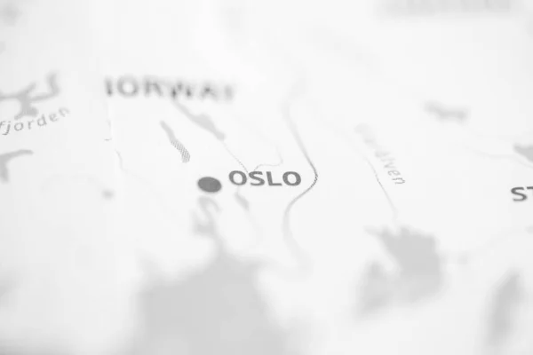 Oslo Norvegia Sulla Mappa — Foto Stock