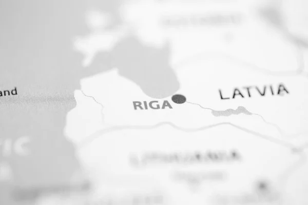 Riga Lotyšsko Mapě — Stock fotografie