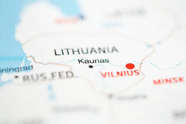 Kaunas Lithuania Map — Stock Photo, Image