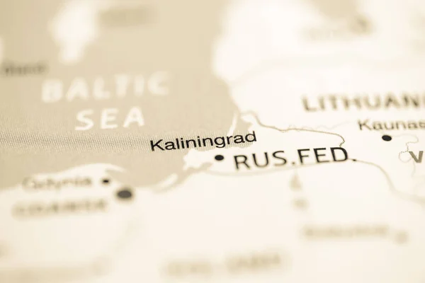 칼리닌 그라드 지도상의 러시아 — 스톡 사진