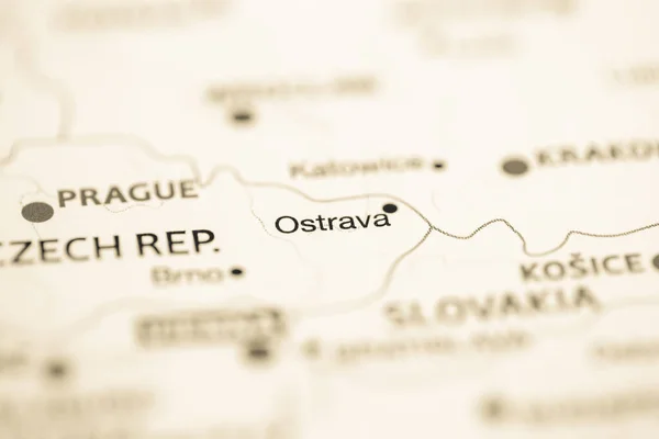 Ostrava Česká Republika Mapě — Stock fotografie