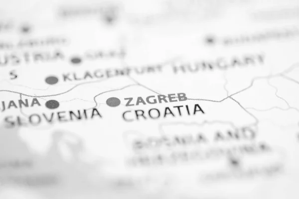 Záhřeb Chorvatsko Mapě — Stock fotografie
