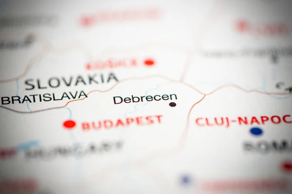 Debrecen Hungria Mapa — Fotografia de Stock