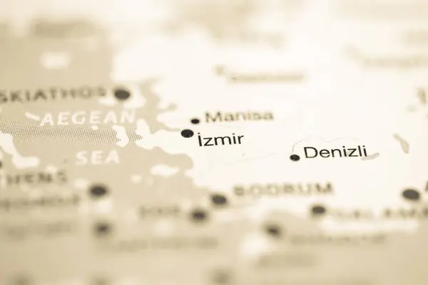 Σμύρνη Τουρκία Στο Χάρτη — Φωτογραφία Αρχείου