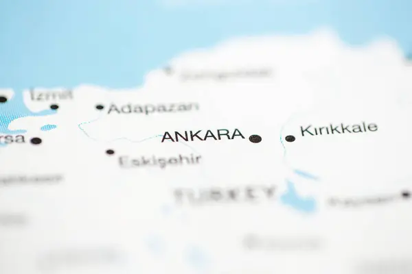 Άγκυρα Τουρκία Στο Χάρτη — Φωτογραφία Αρχείου