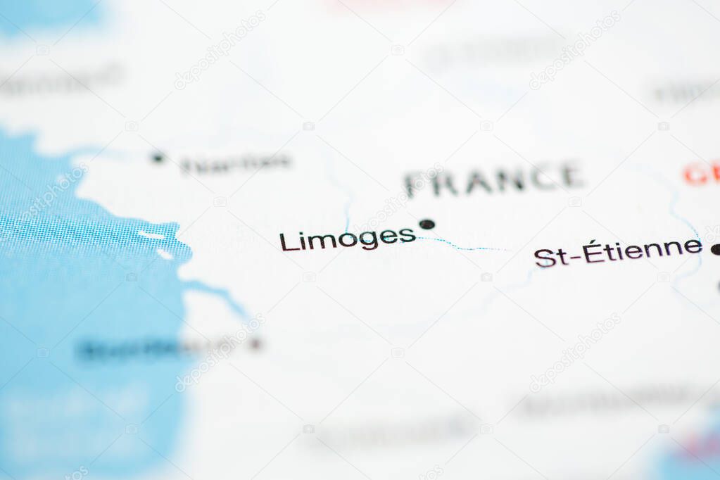 Limoges. France on the map