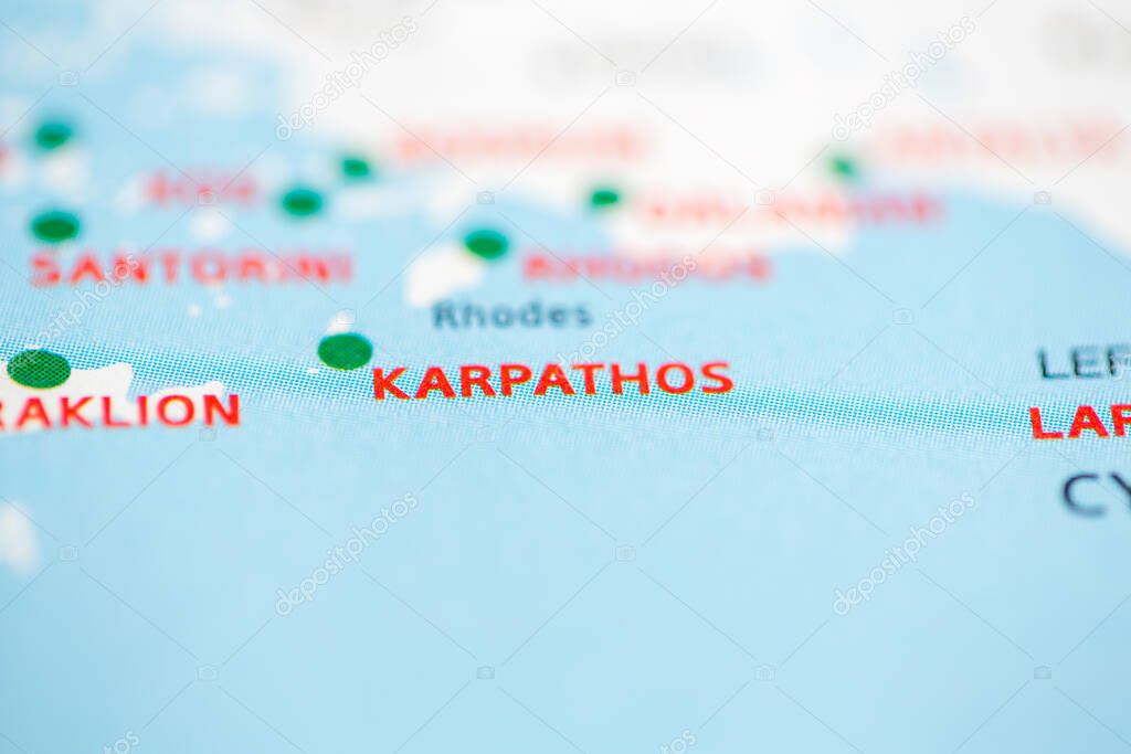 Karpathos. Greece on the map
