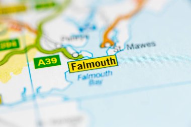 Falmouth. United Kingdom on the map clipart