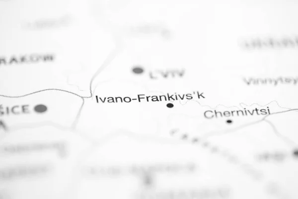 이바노 프랑키 우스크 지도에 우크라이나 — 스톡 사진