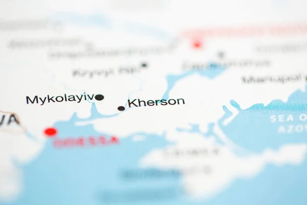 Κχερσον Ουκρανία Στο Χάρτη — Φωτογραφία Αρχείου
