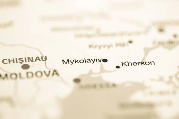 Μικολάιεβο Ουκρανία Στο Χάρτη — Φωτογραφία Αρχείου