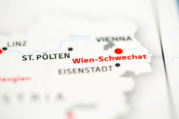 Γουίεν Σουέτσατ Αυστρία Στο Χάρτη — Φωτογραφία Αρχείου