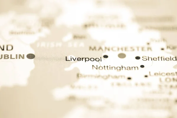 Liverpool Reino Unido Mapa — Fotografia de Stock