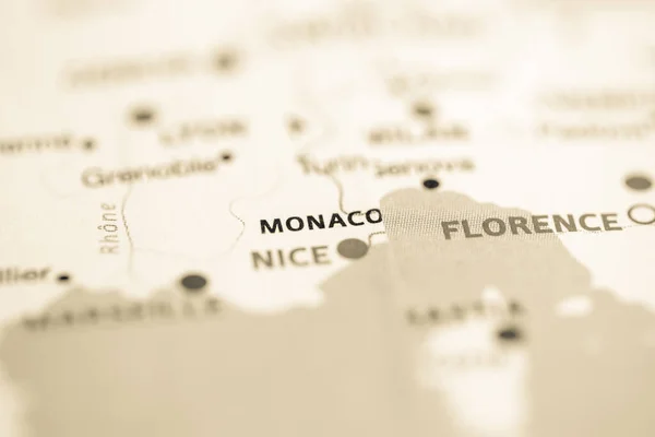 Monaco Auf Der Karte — Stockfoto