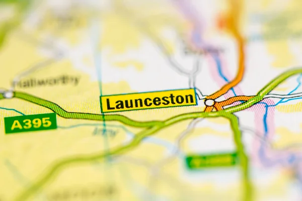 Launceston Royaume Uni Sur Carte — Photo
