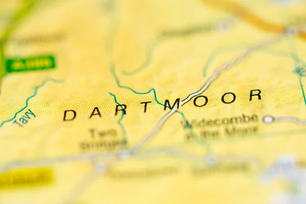 Dartmoor Reino Unido Mapa — Fotografia de Stock