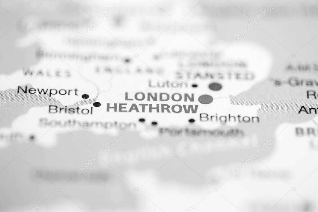 Heathrow. United Kingdom on the map