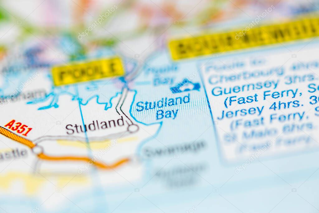 Studland Bay. United Kingdom on the map