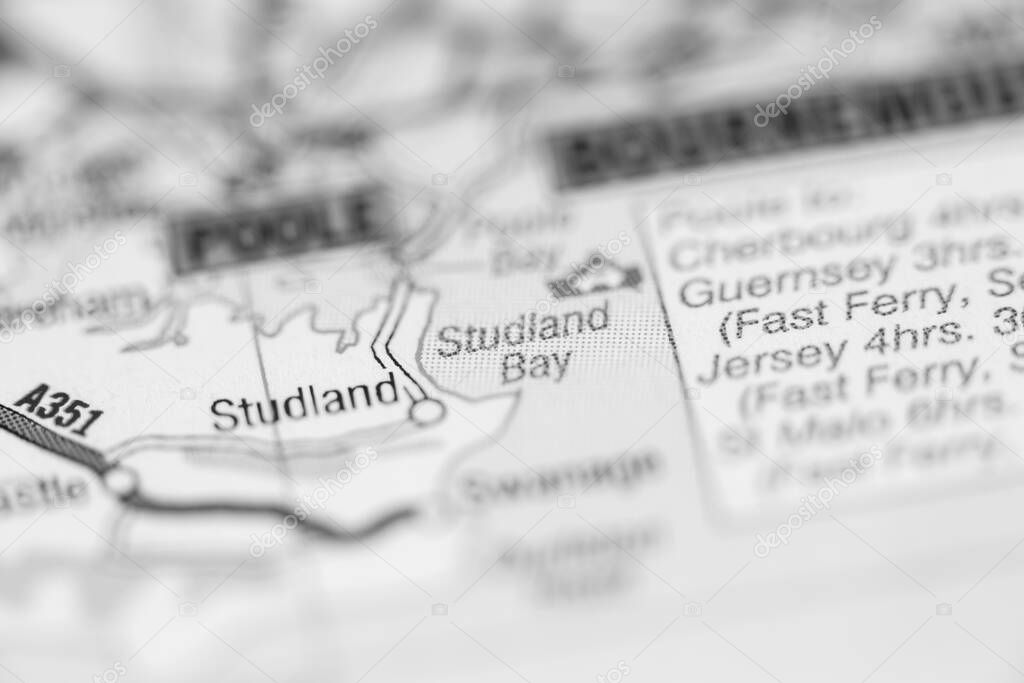 Studland Bay. United Kingdom on the map