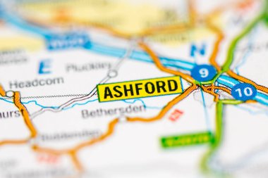Ashford. United Kingdom on the map clipart