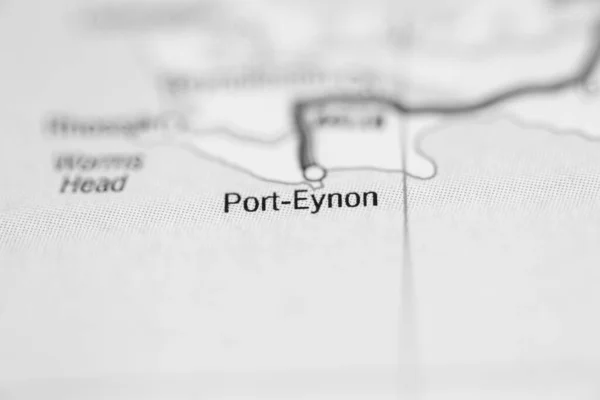 Port Eynon Reino Unido Mapa — Fotografia de Stock