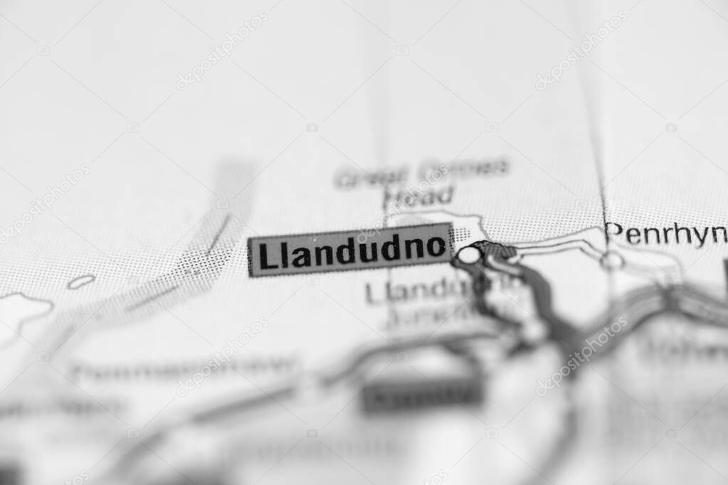 Llandudno. United Kingdom on the map