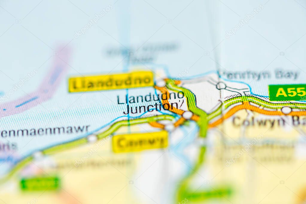Llandudno Junction. United Kingdom on the map