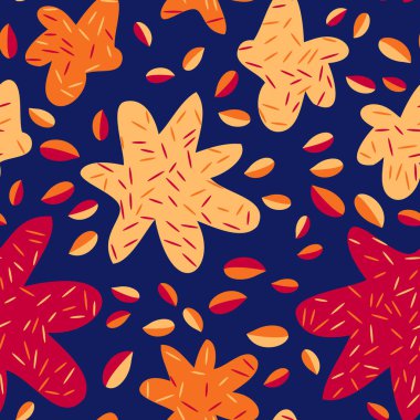 Renkli şekilli, soyut, pürüzsüz bir desen. Güzel tekstil ya da kağıt baskı. Elle çizilmiş organik şekilli modern bir arka plan. Vektör illüstrasyonu.