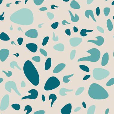 Renkli şekilli, soyut, pürüzsüz bir desen. Güzel tekstil ya da kağıt baskı. Elle çizilmiş organik şekilli modern bir arka plan. Vektör illüstrasyonu.