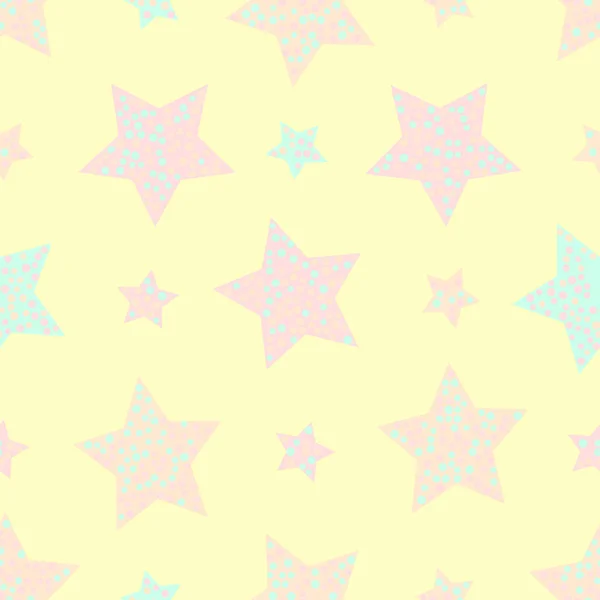 星とのシームレス抽象的なパターン アパレルのための創造的な子供のテクスチャ ベクターイラスト — ストックベクタ