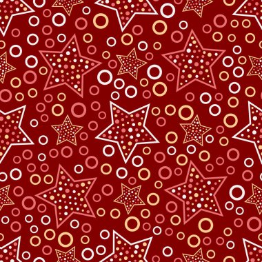 Kusursuz soyut yıldız deseni. Kumaş, ambalaj, tekstil, duvar kağıdı ve giysi için yaratıcı doku. Vektör çizimi. Renkli arkaplan.
