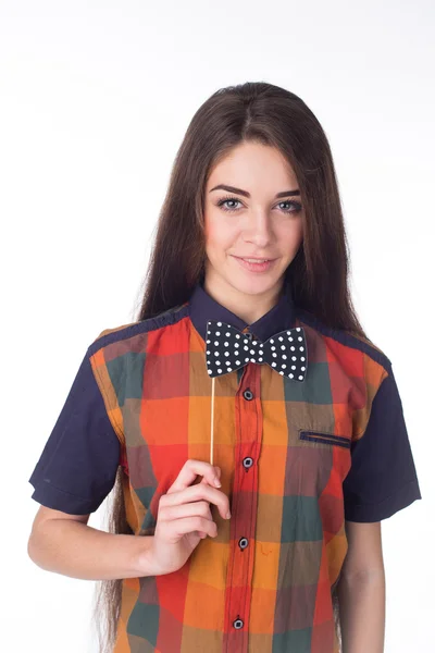 Girl with bow tie — Stock Photo, Image