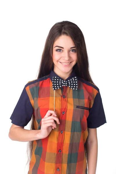 Girl with bow tie — Stock Photo, Image