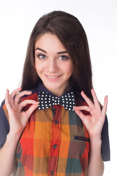 Girl with bow tie — Stock Photo, Image