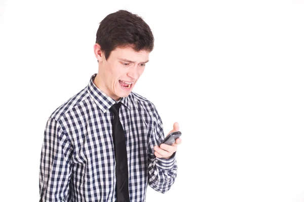 Hombre guapo con teléfono —  Fotos de Stock