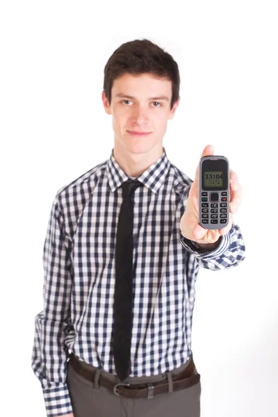 Stilig man med telefonen — Stockfoto